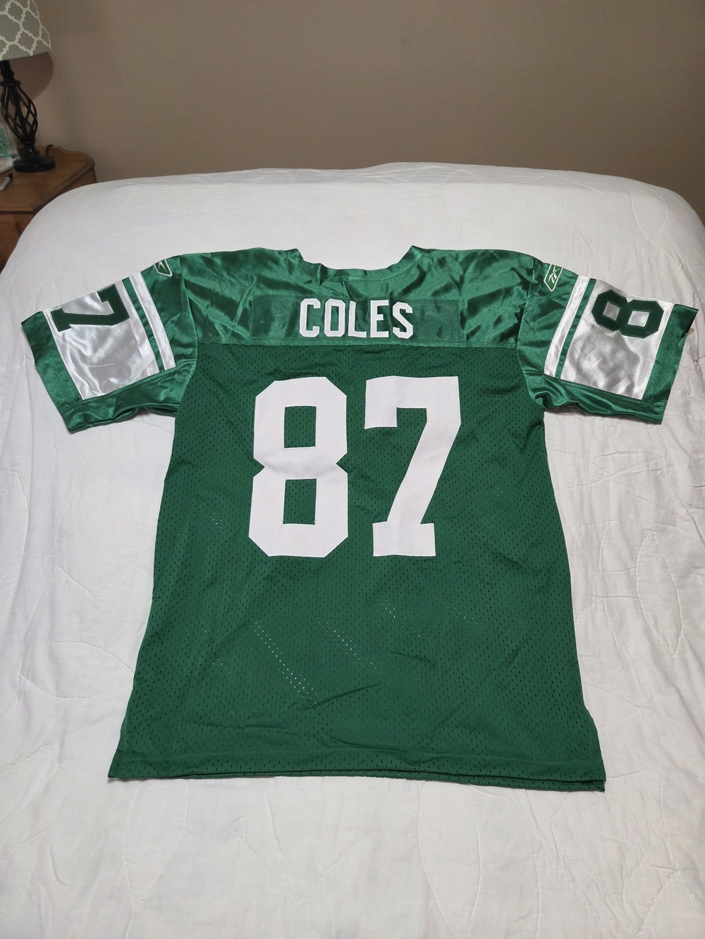 NFL Coles #87 Green and White Football Jersey